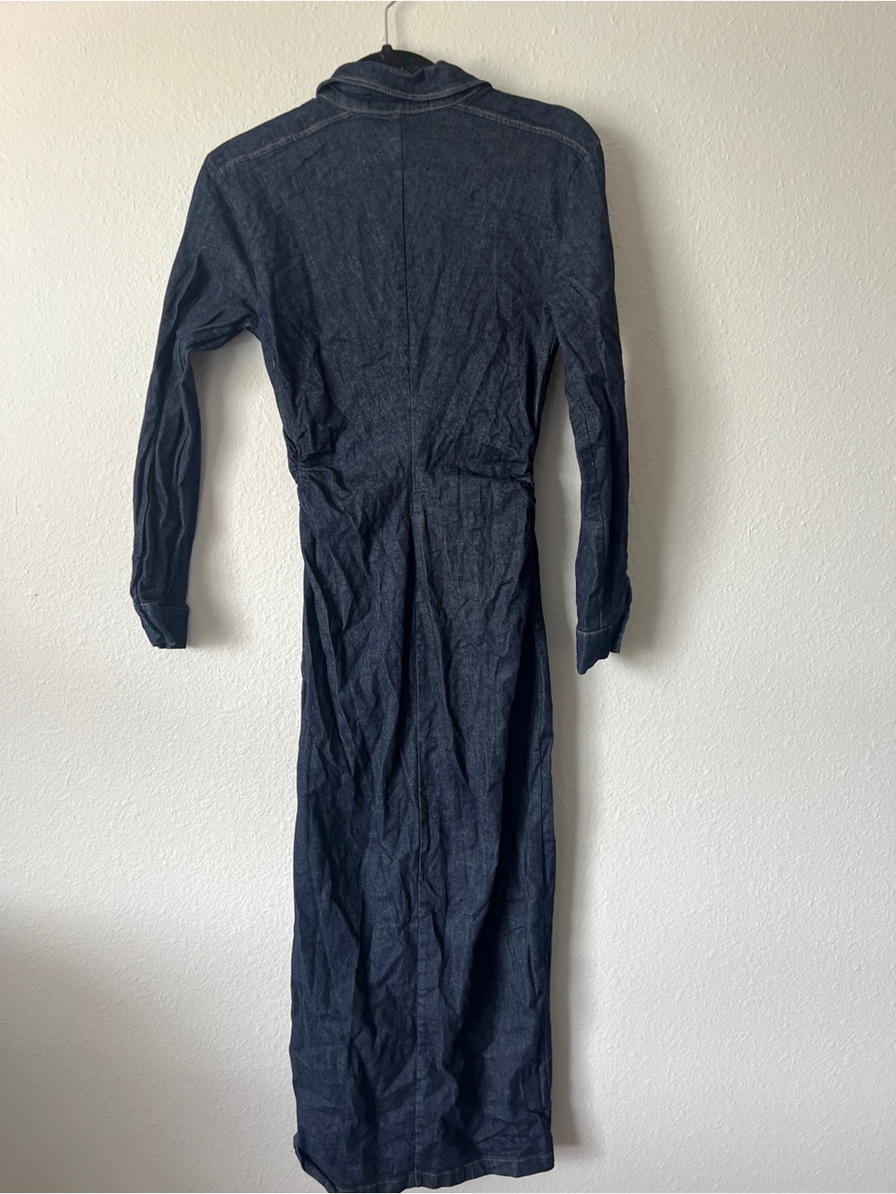 Zara Denim Maxi Dress Long Sleeve XS - Picture 3 of 3